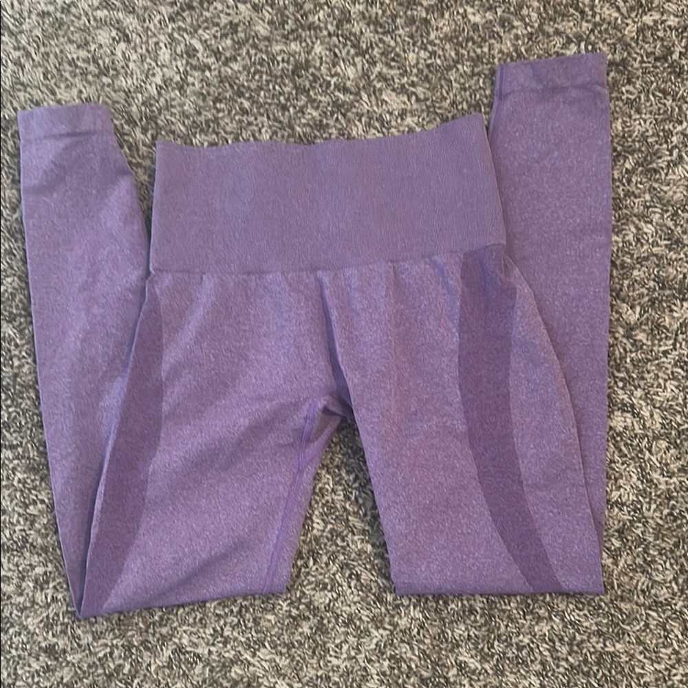 NVGTN Women’s Purple Leggings with Wide Waistband and Stretchy Fabric